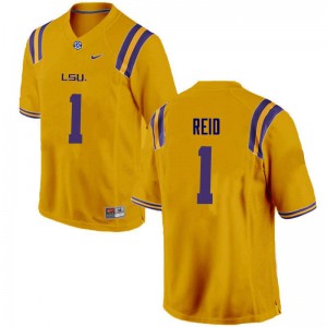 Men Eric Reid Gold LSU Tigers #1 College Jerseys