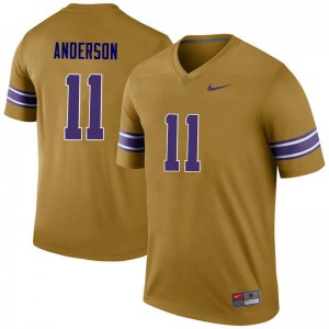 Mens Dee Anderson Gold LSU Tigers #11 Legend NCAA Jersey