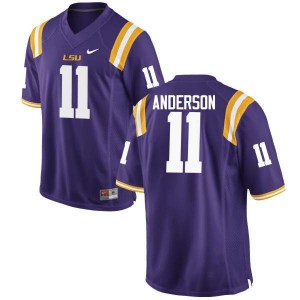 Men Dee Anderson Purple LSU #11 NCAA Jersey