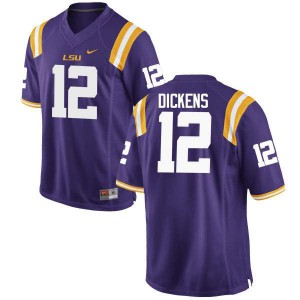 Mens Micah Dickens Purple LSU #12 Stitched Jersey