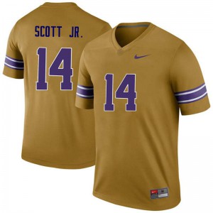 Mens Lindsey Scott Jr. Gold LSU #14 Legend High School Jerseys