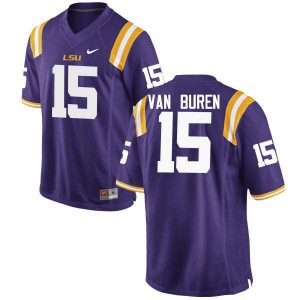 Men Steve Van Buren Purple LSU #15 Official Jerseys