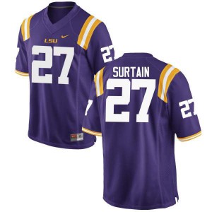 Men Brandon Surtain Purple LSU #27 Stitch Jerseys