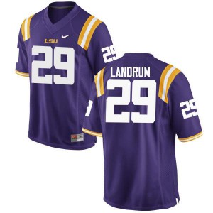 Men's Louis Landrum Purple LSU #29 Embroidery Jerseys