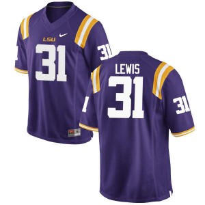 Men's Cameron Lewis Purple LSU #31 Stitched Jerseys