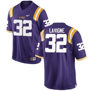 Mens Leyton Lavigne Purple LSU #32 Stitch Jerseys