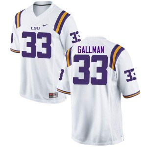 Mens Trey Gallman White Louisiana State Tigers #33 Stitched Jerseys