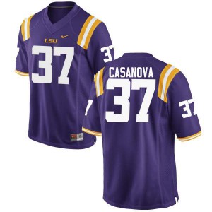 Mens Tommy Casanova Purple LSU Tigers #37 High School Jerseys