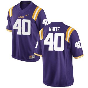 Men Devin White Purple LSU #40 Football Jerseys