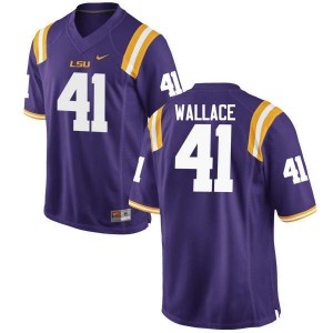 Mens Abraham Wallace Purple LSU #41 Football Jerseys