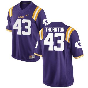 Men Rahssan Thornton Purple LSU #43 Stitch Jerseys