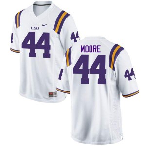 Men John David Moore White LSU #44 Stitched Jerseys