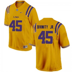 Mens Michael Divinity Jr. Gold LSU Tigers #45 Stitched Jerseys