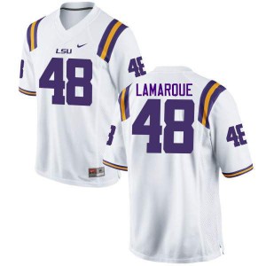 Mens Ronnie Lamarque White Louisiana State Tigers #48 Player Jerseys