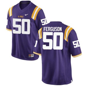 Men's Blake Ferguson Purple LSU #50 Official Jerseys