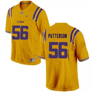 Mens M.J. Patterson Gold Louisiana State Tigers #56 Official Jerseys