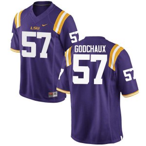 Men Davon Godchaux Purple Tigers #57 Stitch Jersey