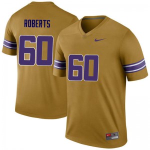 Men's Marcus Roberts Gold Louisiana State Tigers #60 Legend Stitched Jersey