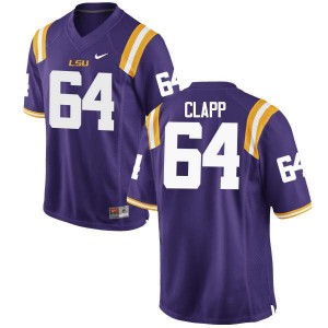 Men William Clapp Purple LSU #64 High School Jersey