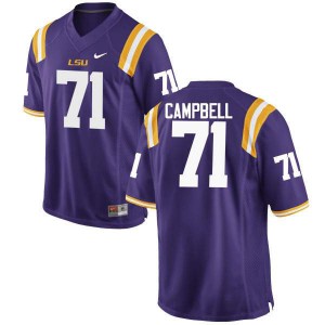 Men Donavaughn Campbell Purple LSU Tigers #71 Football Jersey