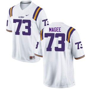 Mens Adrian Magee White LSU Tigers #73 Official Jersey