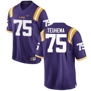 Men's Maea Teuhema Purple Tigers #75 University Jersey