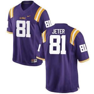 Men Colin Jeter Purple LSU #81 Stitch Jerseys