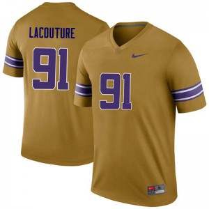 Mens Christian LaCouture Gold LSU #91 Legend Player Jerseys