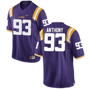 Mens Andre Anthony Purple LSU #93 Stitch Jersey