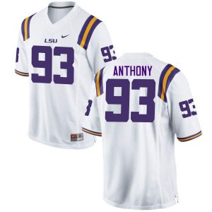 Men Andre Anthony White Tigers #93 Stitch Jerseys