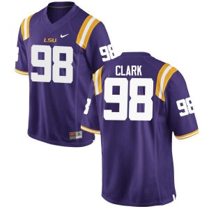 Men Deondre Clark Purple Tigers #98 High School Jerseys