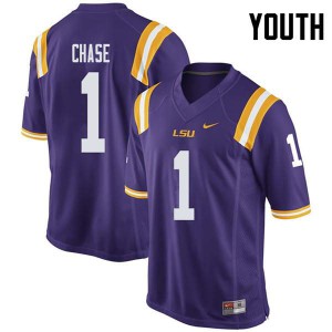Youth Ja'Marr Chase Purple LSU #1 Official Jersey