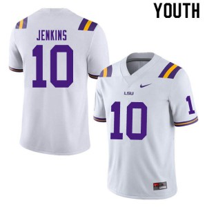 Youth Jaray Jenkins White Louisiana State Tigers #10 University Jerseys