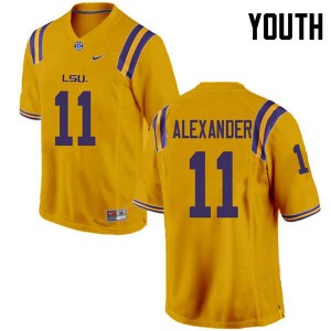 Youth Terrence Alexander Gold LSU Tigers #11 Football Jersey