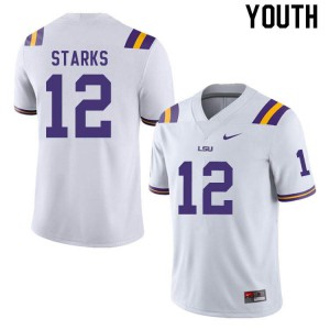 Youth Donte Starks White LSU Tigers #12 College Jerseys
