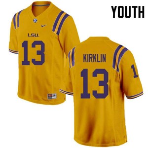 Youth Jontre Kirklin Gold Tigers #13 Stitched Jerseys