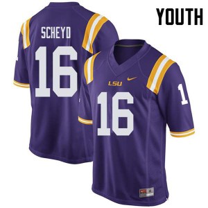 Youth Tiger Scheyd Purple LSU Tigers #16 Official Jersey