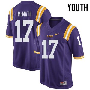 Youth Racey McMath Purple LSU Tigers #17 Embroidery Jersey