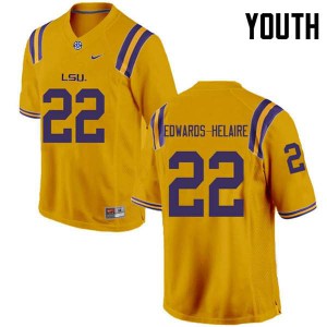 Youth Clyde Edwards-Helaire Gold LSU #22 Football Jerseys