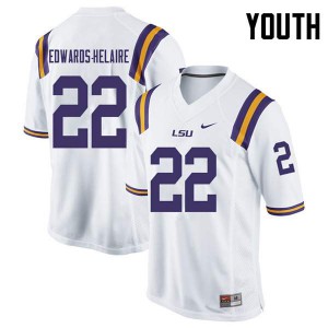 Youth Clyde Edwards-Helaire White Tigers #22 Stitched Jersey