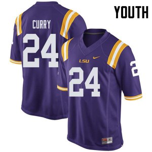 Youth Chris Curry Purple LSU #24 NCAA Jerseys