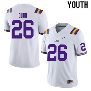 Youth Keenen Dunn White LSU #26 High School Jerseys