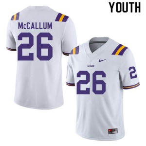 Youth Kendall McCallum White LSU #26 Official Jerseys