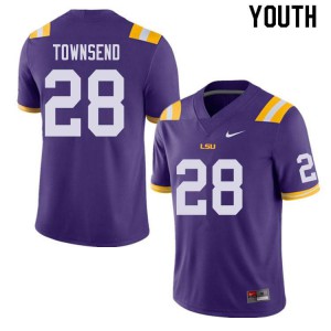 Youth Clyde Townsend Purple Louisiana State Tigers #28 Embroidery Jersey