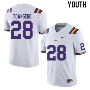 Youth Clyde Townsend White Louisiana State Tigers #28 NCAA Jersey