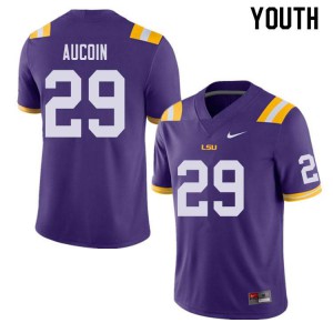 Youth Alex Aucoin Purple LSU Tigers #29 Player Jerseys