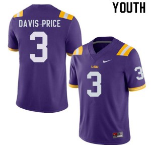 Youth Tyrion Davis-Price Purple LSU #3 Player Jersey
