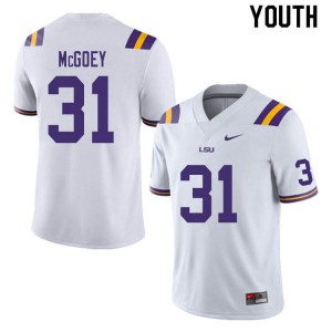Youth Thomas McGoey White LSU Tigers #31 Official Jerseys