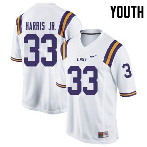 Youth Todd Harris Jr. White Louisiana State Tigers #33 University Jerseys