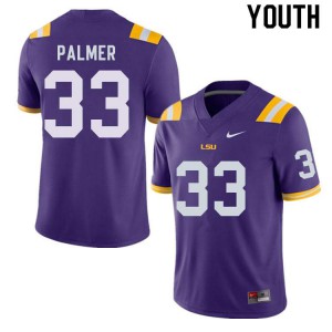 Youth Trey Palmer Purple Louisiana State Tigers #33 Football Jerseys